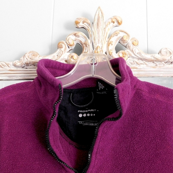 PROSPIRIT WMNS PURPLE FLEECE 1/4 ZIP PULLOVER - Picture 6 of 6